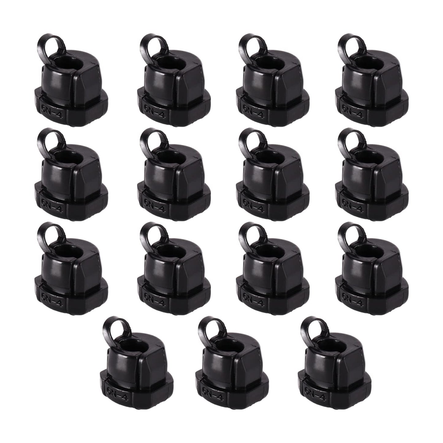 Fielect Round Cable Wire Strain Relief Bush Grommet Round Strain Relief Bushing Electric Cable Protection Cord Buckle 6N-4 15 Pcs