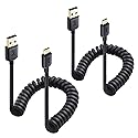 Cable Matters 2-Pack Coiled Micro USB Cable (Coiled Micro USB to USB2.0) 2-4 Feet
