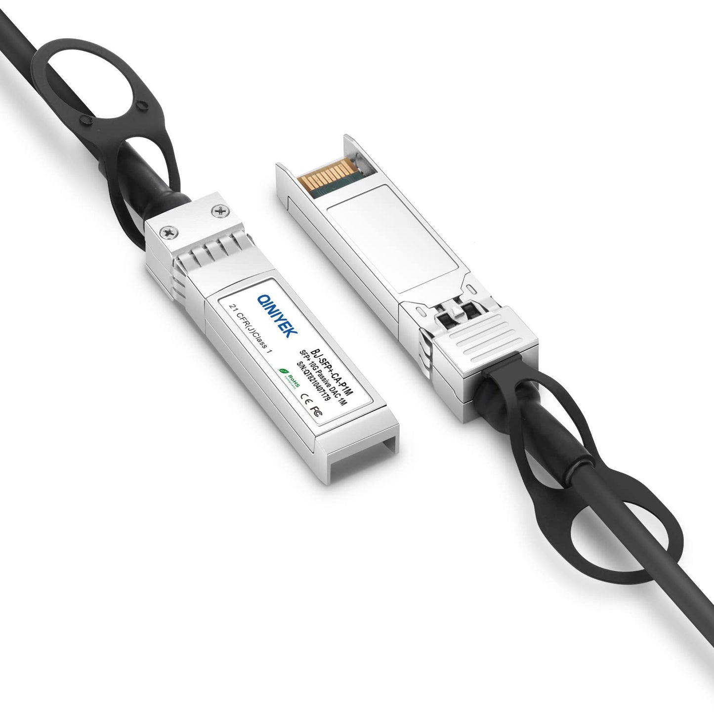 QINIYEK 10G SFP+ DAC Twinax Cable, Direct Attach Copper(DAC) Passive Cable, Compatible with Cisco SFP-H10GB-CU 1M, Ubiquiti UniFi, Supermicro