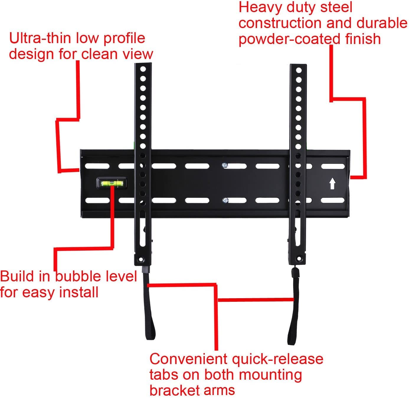 VideoSecu TV Wall Mount for 27"-55" LCD LED UHD Plasma TV, Flat Panel Wall Mounts Bracket Low Profile Compatible with Samsung, LG, Sony,Toshiba,Vizio
