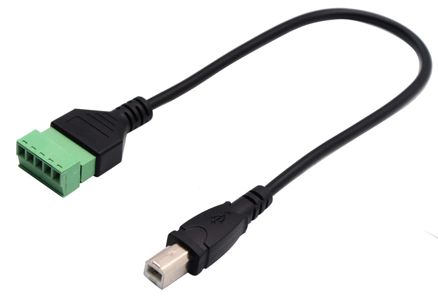 zdyCGTime 2.0 Type B USB Screw Terminal Block Cable USB 2.0 Type B Male Plug to 5 Pin/Way Female Bolt Screw with Shield terminals Pluggable Type