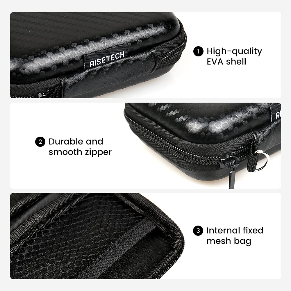 Earbud Case, RISETECH Earphone Carrying Case Holder Storage Mini Bag Headphone Small Pouch Cell Phone Accessories Organizer for EarPods Airpods Beats