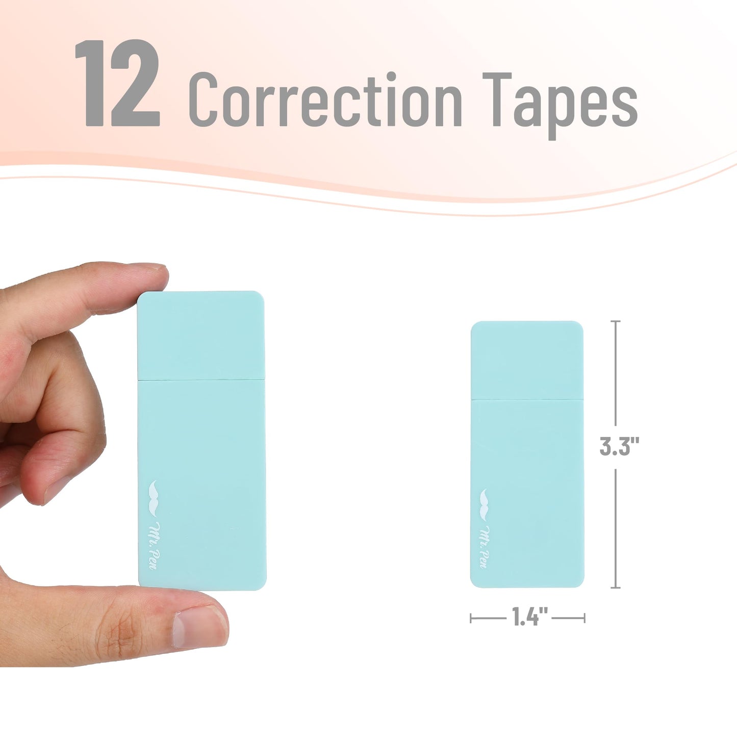Mr. Pen- Aesthetic Correction Tape Bulk, 0.2" x 236", 12 pcs, Pastel Colors
