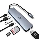 USB C HUB, Tymyp 7 in 1 Hub Adapter, HDMI Output, 100W Power Delivery, USB C 3.0, Dual USB 3.0 Ports, SD and Micro SD Card Reader, Ideal for USB C