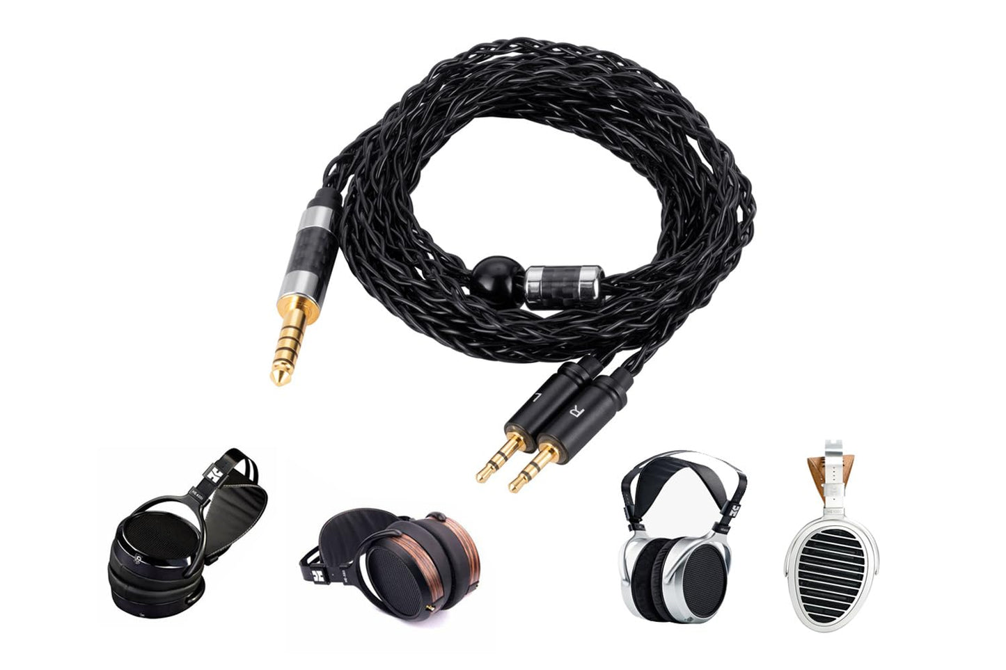 UNCLE LIGHT 4.4mm Balanced to Dual 2.5mm Audiophile Cable, 8-Core OCC Silver-Plated Cable, Compatible with HE400S, HE-400i(2.5mm Plug Version)…