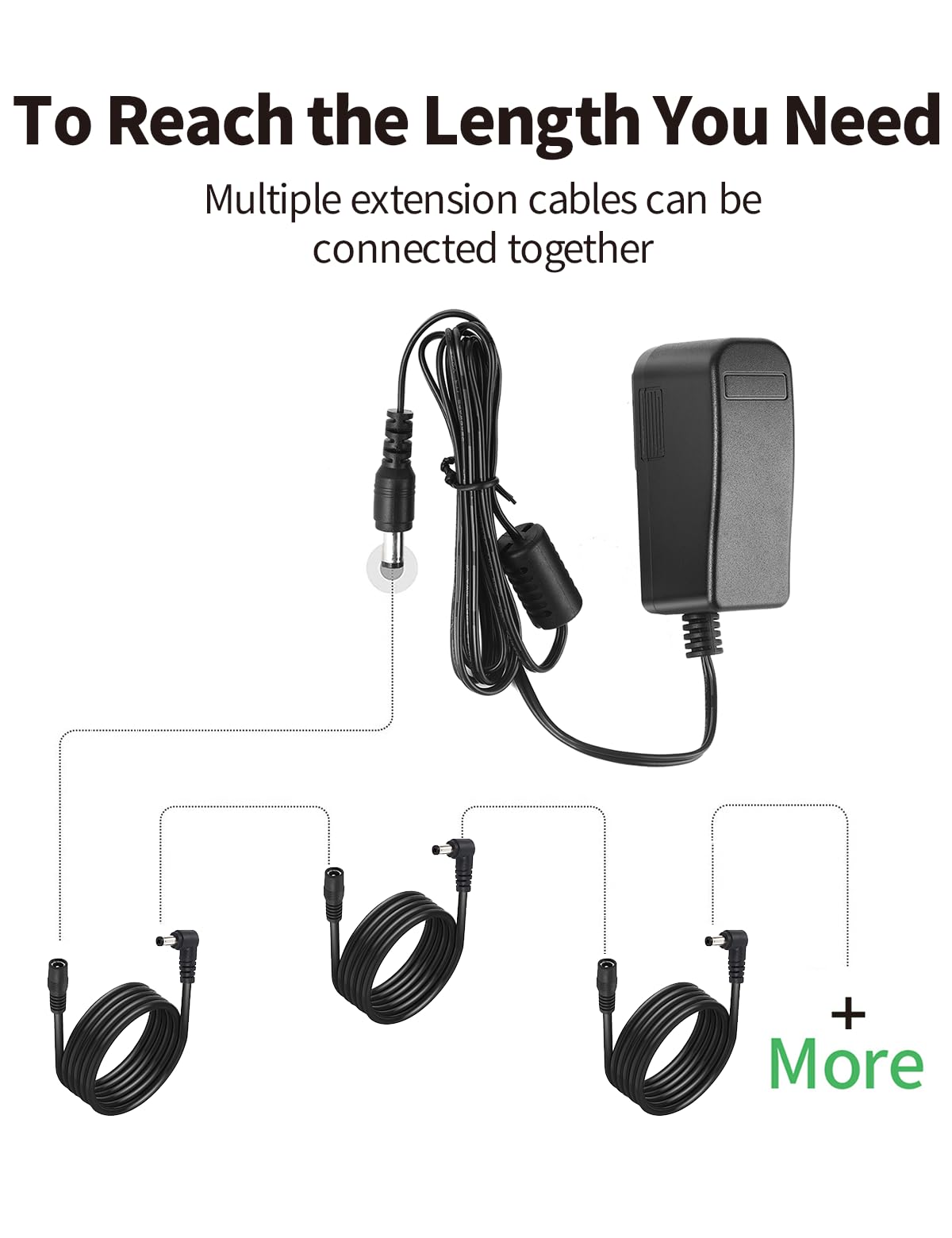 Tonton DC Power Extension Cable 1M 3.3FT 5.5mm x 2.1mm 5521 90 Degree Right Angle Female to DC Male Power Adapter Cord for IP Camera CCTV Security