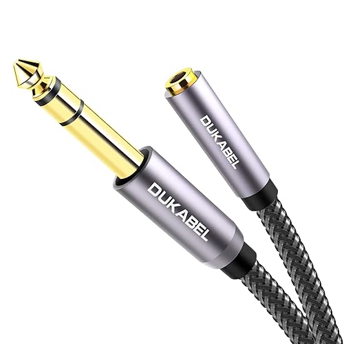 DUKABEL TopSeries 6.35mm (1/4 inch) to 3.5mm (1/8 inch) Headphone Jack Adapter, 1/8 (Female) to 1/4 (Male) Extension Cable, 3.5 to 6.35 Audio Cable