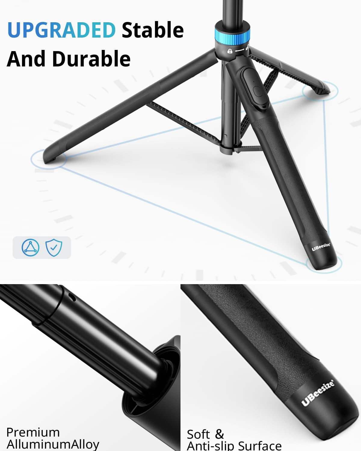 UBeesize 72" Phone Tripod - Tripod for iPhone & Selfie Stick with Phone Holder & Remote - Upgraded, Stable & Portable Stand for iPhone 17/16/15/14