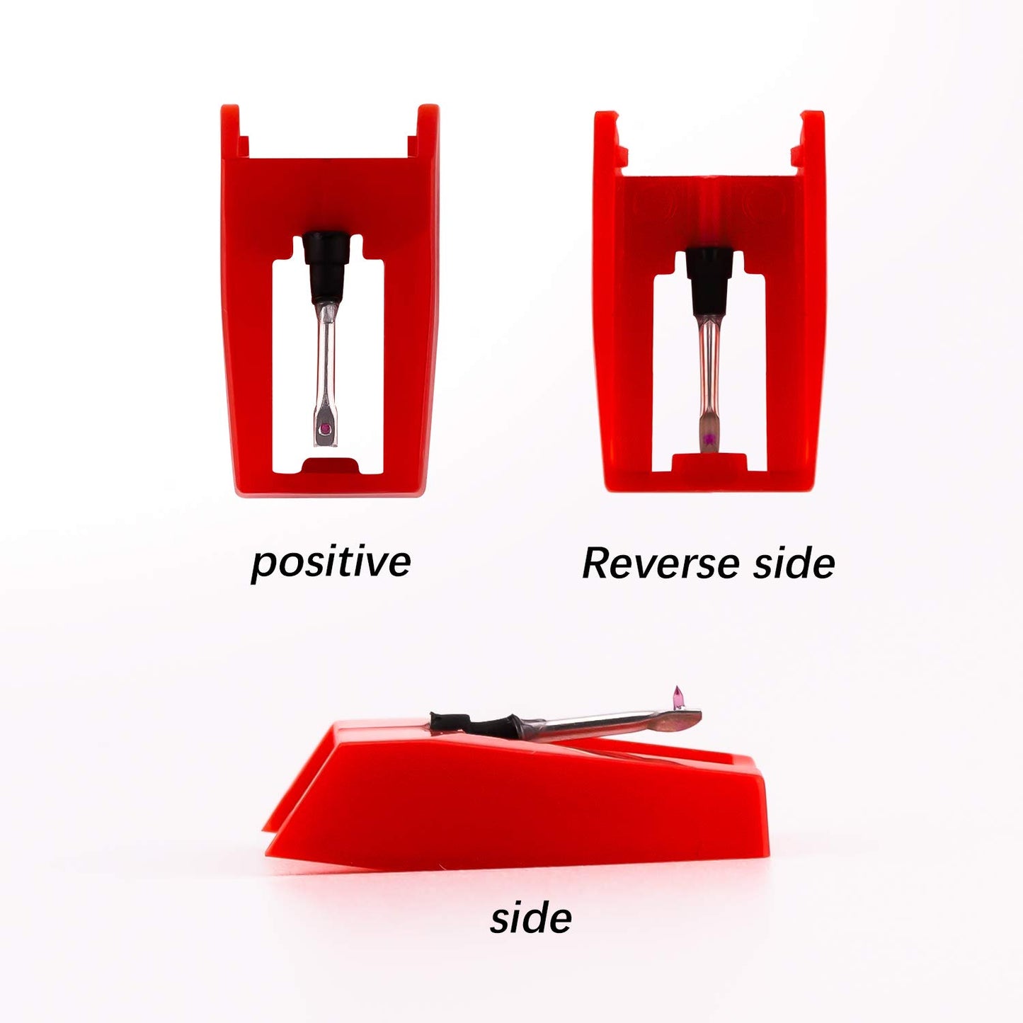 Luter 6 Pieces Record Player Needle Turntable Needles Record Player Stylus Record Player Needle Replacement Accessories for Vinyl Record Player (Red)