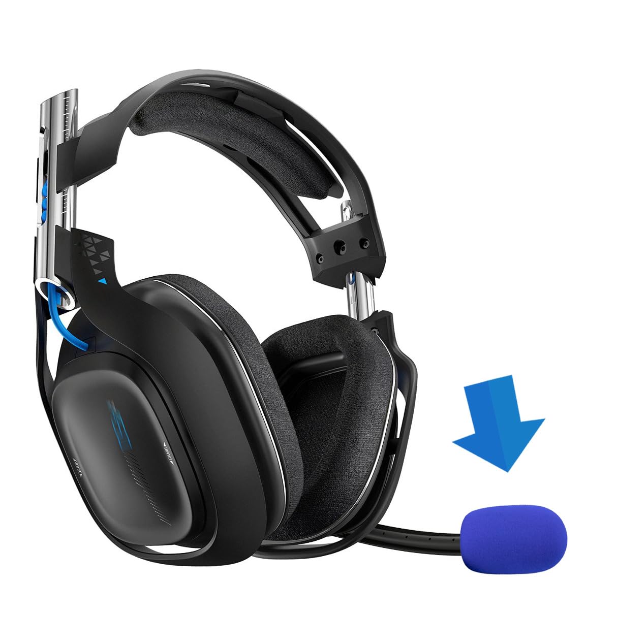 LEFXMOPHY A50 Pop Filter Replacement for Astro A20 A30 A40 A50 A40TR Gaming Headset Microphone Foam Blue Windscreen Mic Cover, 3-Pack