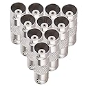 BeElion 10Pack BNC Female to BNC Female Jack Coupler Adaptor Connectors for Security CCTV DVR Camera System
