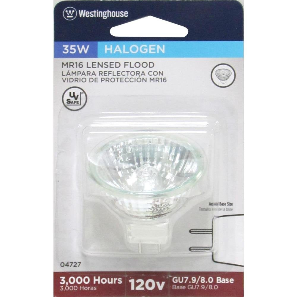 Westinghouse 0472700 35W MR16 Halogen Flood Clear Lens Light Bulb with GU7.9/8.0 Base