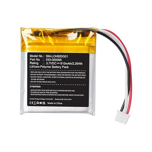 Estry 610mAh Battery Replacement for Logitech H820e 533-000095