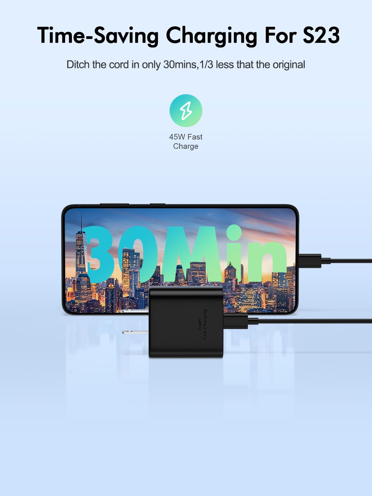 TSKYBEAR Compatible with 45W USB-C Samsung Super Fast Charger Type C, Compatible with Samsung Galaxy S25/S25+/S24/S24+/S23 Ultra/S23+/S22/S21