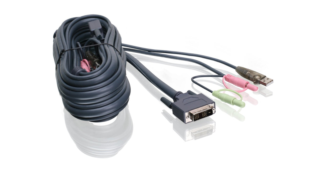 IOGEAR Single Link DVI-D USB KVM Cable, 16 Feet, G2L7D05U