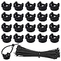 20PCS Magnetic Zip Tie Mount, Multipurpose Magnetic Cable Management Mount, 20 Mounts and 200 High Strength Nylon Cable Ties, Supplies for Organizing