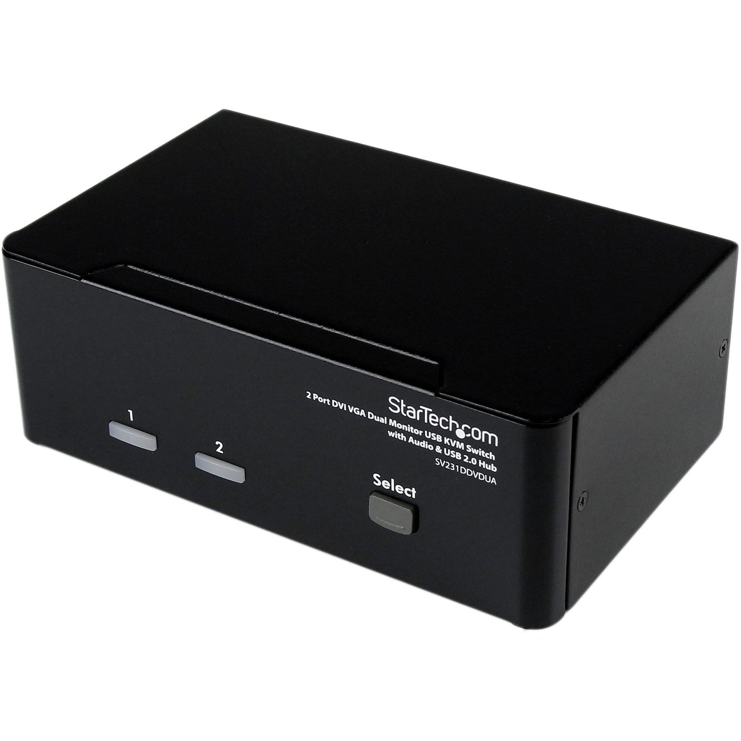 StarTech.com 2 Port KVM Switch - DVI and VGA w/ Audio and USB 2.0 Hub - Dual Monitor / Display / Screen KVM Switch - DVI VGA , TAA (SV231DDVDUA)