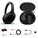 Sony WH-1000XM4 Wireless Noise Canceling Overhead Headphones with Mic for Phone-Call, Voice Control, Black, with USB Wall Adapter and Microfiber…
