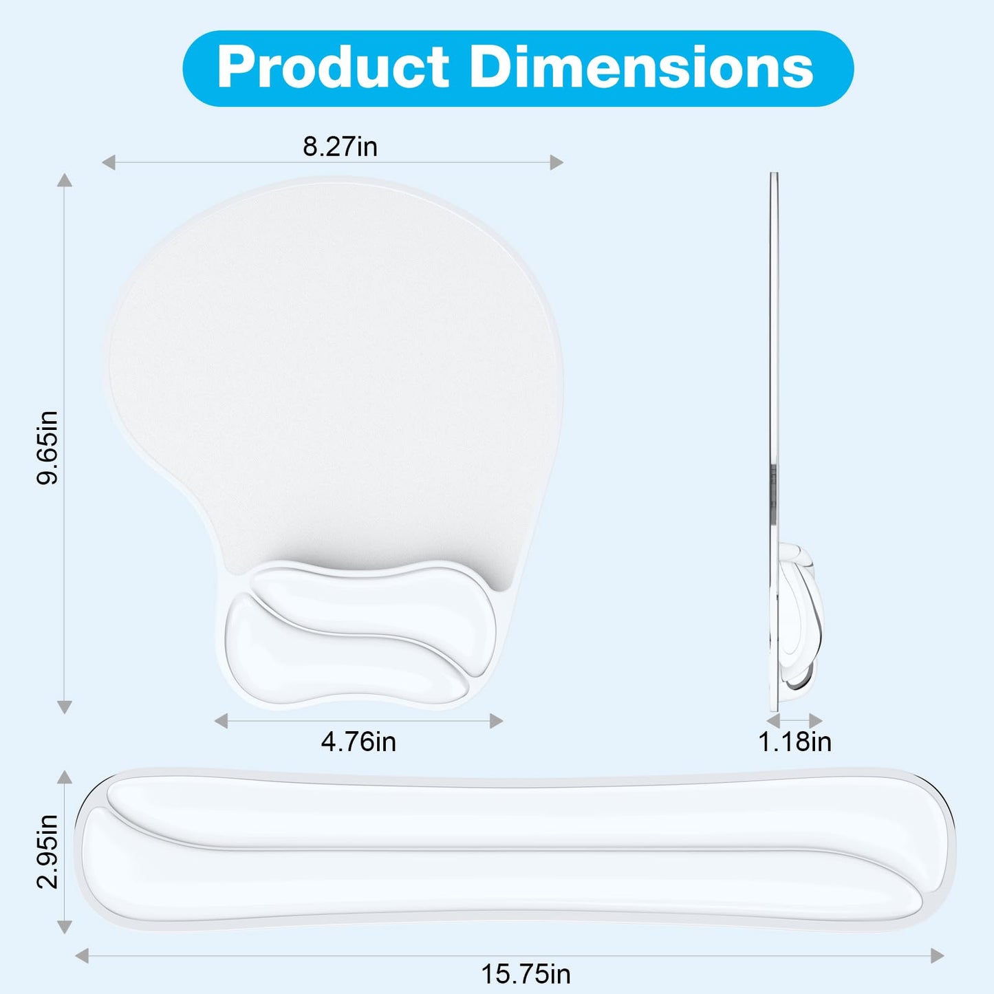Laokiiy Gel Mouse pad & Keyboard Wrist Rest Set, Ergonomic Keyboard and Mousepad with Wrist Support, Keyboards Wrist Rest, Computer Keyboards Pad