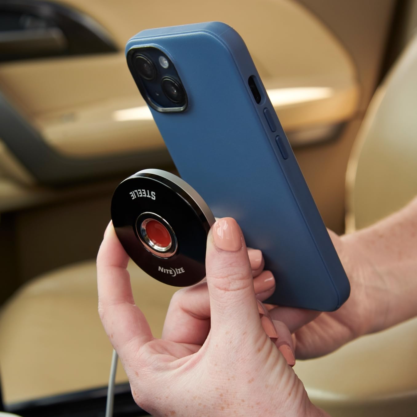Nite Ize Steelie Orbiter Plus Cup Holder Kit - MagSafe Car Accessory for Phone Holder - Alternative to Car Dashboard Mount & Vent Mounts - Universal