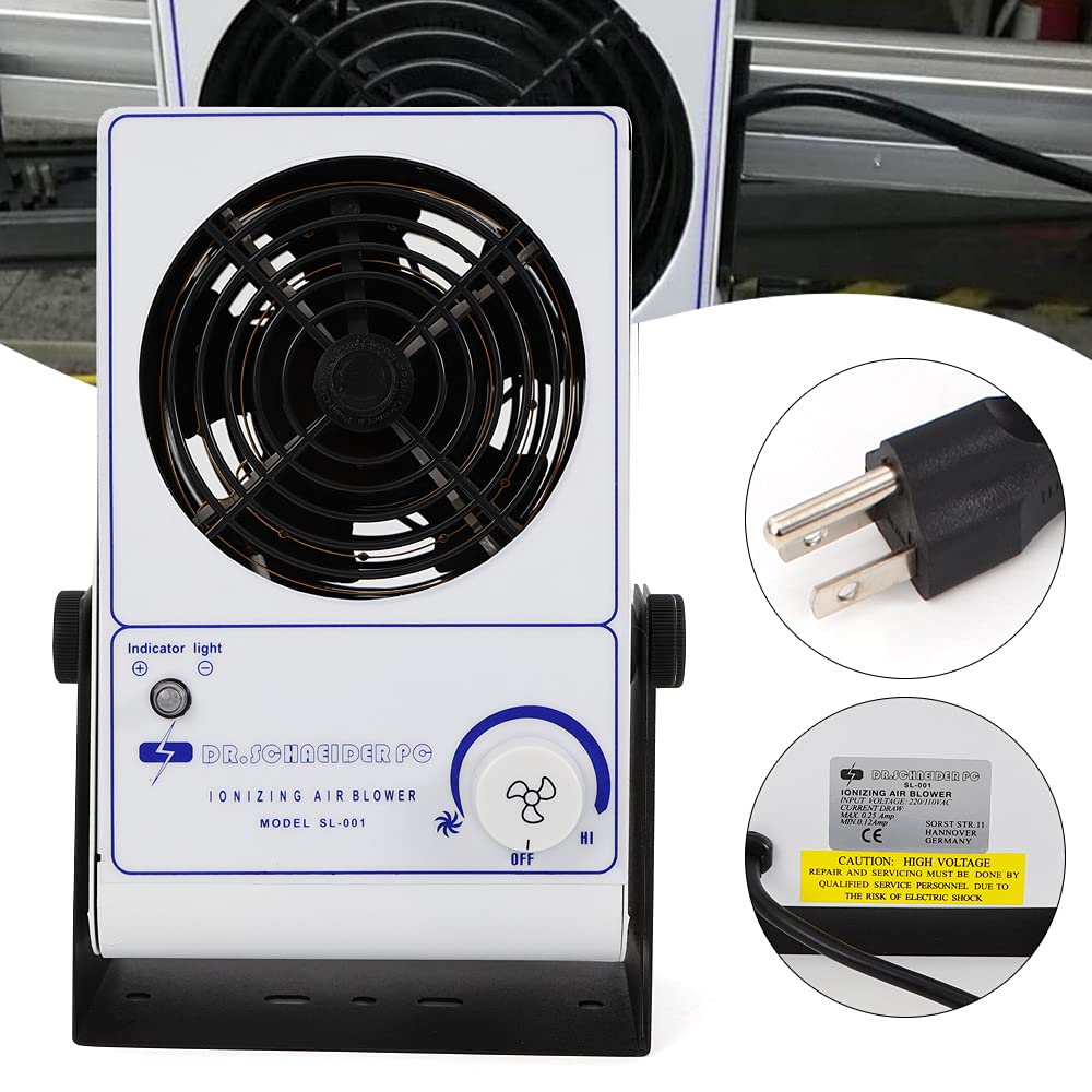 110V Ionizing Air Blower Fan Anti-Static Ion Blower Static Eliminator Ionizer ESD Fan