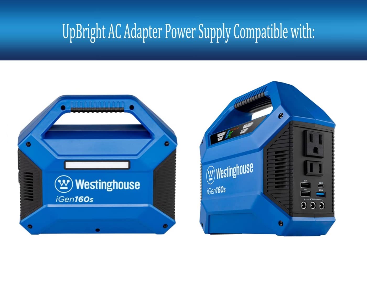 UpBright 15V AC/DC Adapter Compatible with Westinghouse iGen160s Portable Power Station 150 Peak 100 Rated Watts 155Wh Lithium-ion Battery Solar…