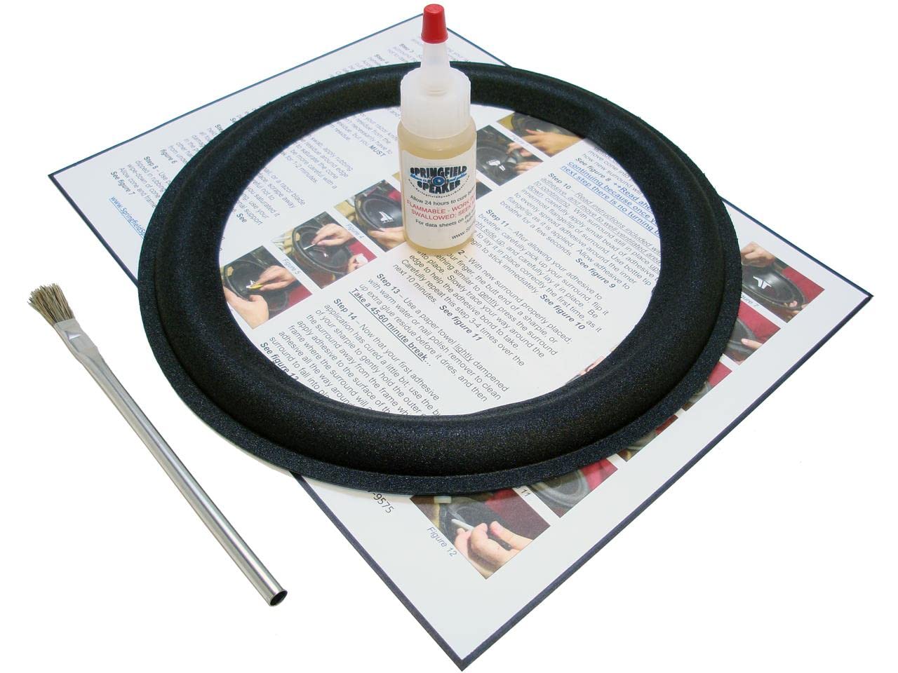 Springfield Speaker Foam Surround Edge Repair Kit - 1 Speaker Kit - 10 Inch - Compatible with Boston Acoustics A-100, A100, A-120, A120, A-150, A150