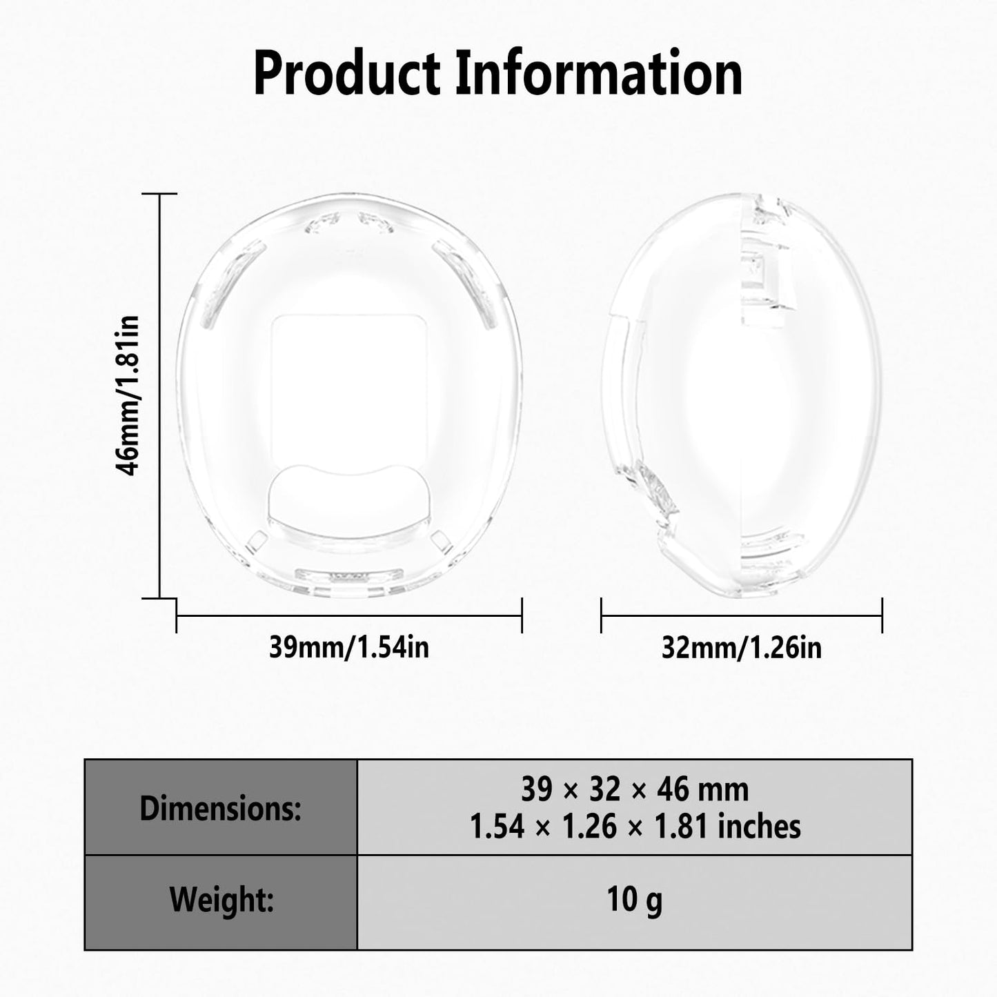 Geiomoo TPU Cover for Tamagotchi Nano Case, Soft Flexible Scratch Resistant Protective with Carabiner (Clear)