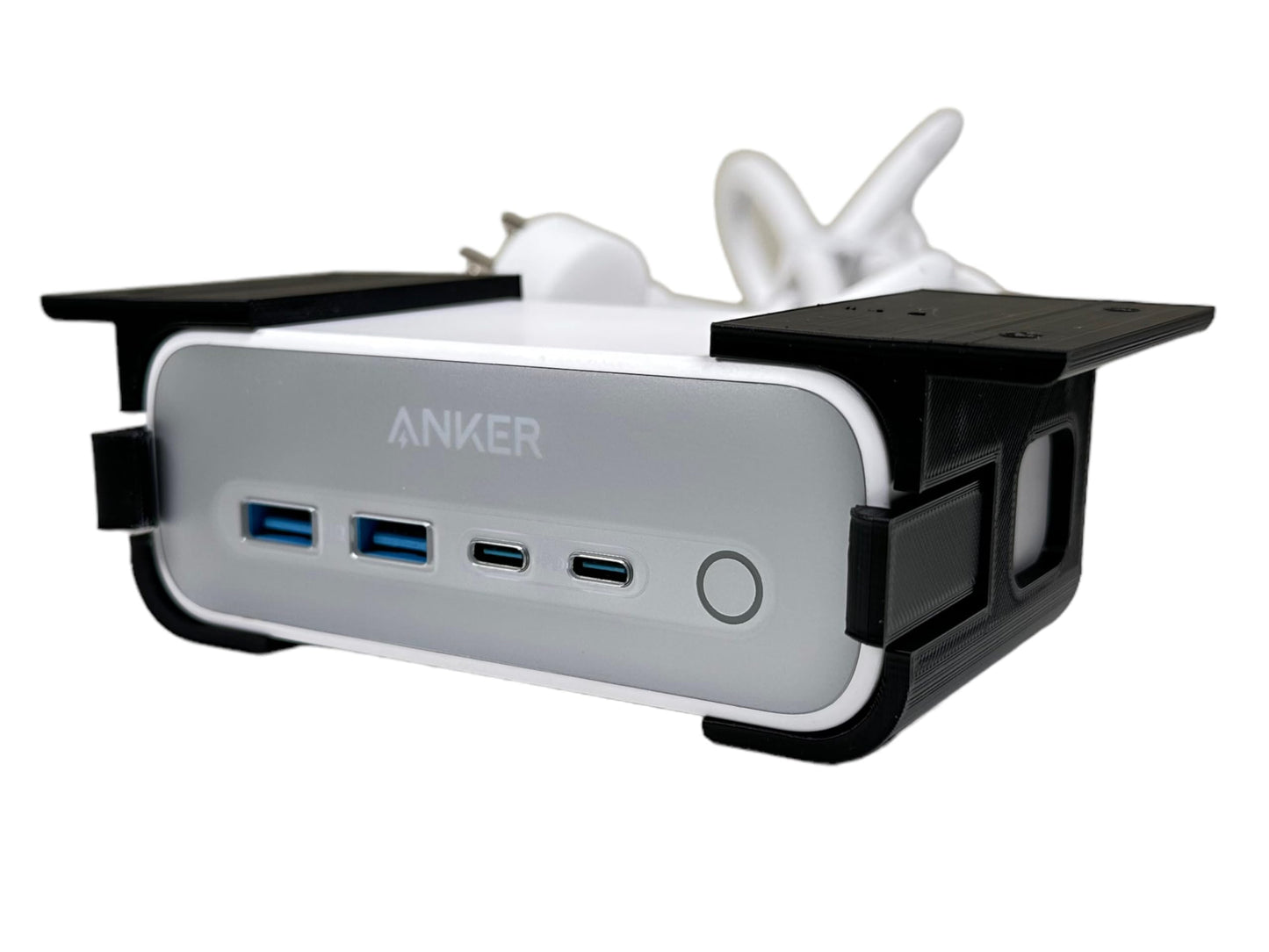 Iron Prints Desk Mount Kit for Anker 525 Charger - Under Desk Mount Brackets with Reversible Clips - Secure Mounting Accessories