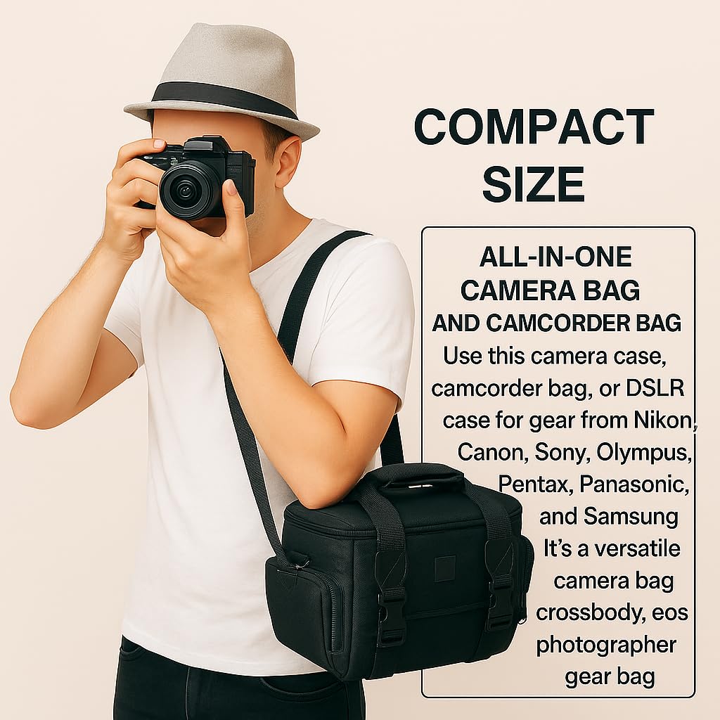 eCostConnection Extra Large Camera Bag Fully Padded Gadget Case with Dual Buckles for Sony,Nikon, Canon, Olympus, Pentax, Panasonic, Samsung & Many