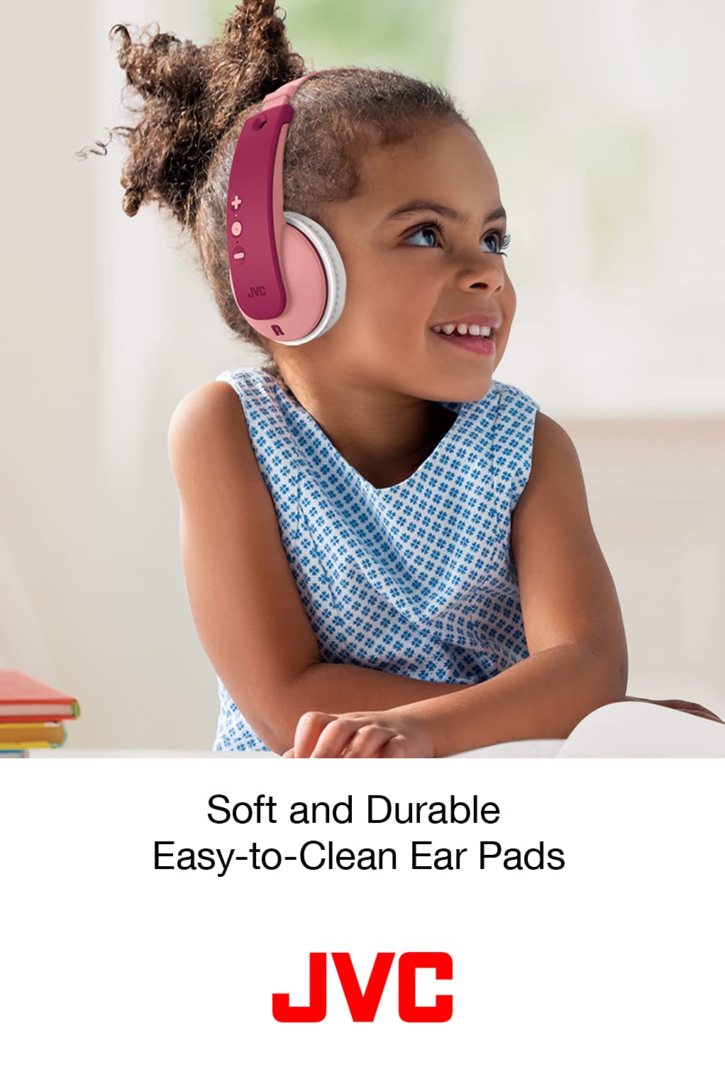 JVC Bluetooth Kids Headphones, 16 Hours Play time, Active Volume Limiter, Comfortable and Easy-to-Clean Soft Ear Pads, 7-Step Length Adjuster, Fun…