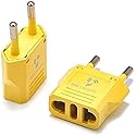United States to Europe Type-C (Europlug) Compact Travel Power Adapter to Connect North American Electrical Plugs to European Style Round Holed…