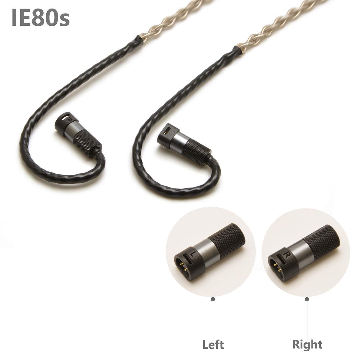 GUCraftsman 6N Single Crystal Silver Upgrade Earphone Cable 2.5mm/4.4mm Balance Earphone Upgrade Cable for SENNHEISER IE8 IE8i IE80 IE80s (4.4mm Plug)