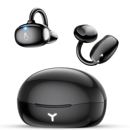 Mkilp Bejia Clip on Earbuds Wireless, Lightweight Open Ear Earbud with Physical Button, Deep Bass Sound Bluetooth 6.0 Headphone Support Dual-Device…