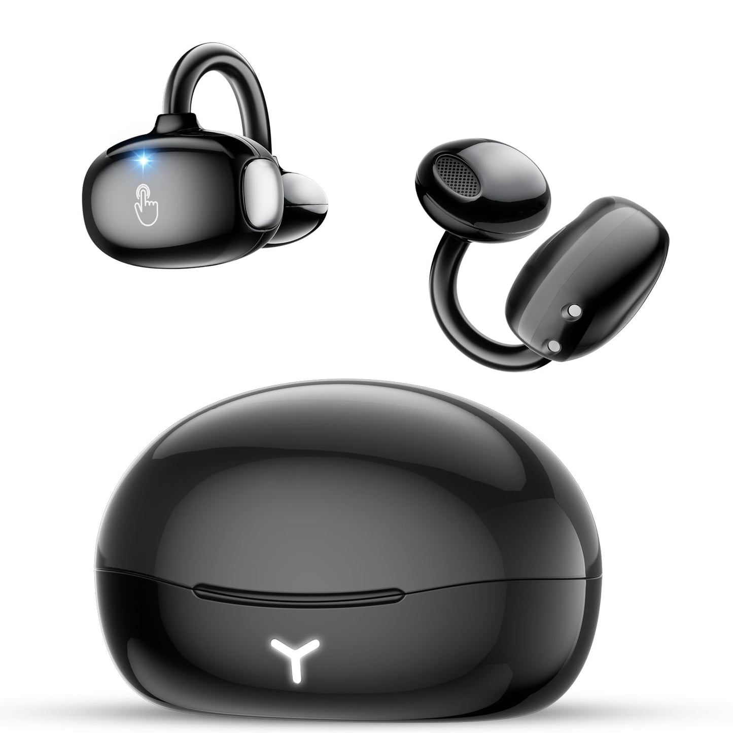 Mkilp Bejia Clip on Earbuds Wireless, Lightweight Open Ear Earbud with Physical Button, Deep Bass Sound Bluetooth 6.0 Headphone Support Dual-Device…