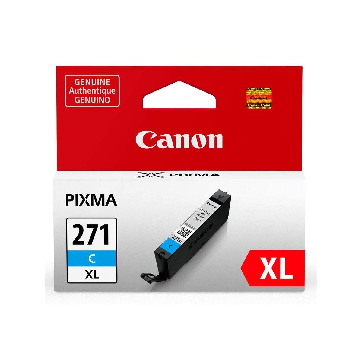 Canon 2 Pack CLI-271 XL Cyan Ink Tank for Select PIXMA MG, TS Series Printers - 10.8ml