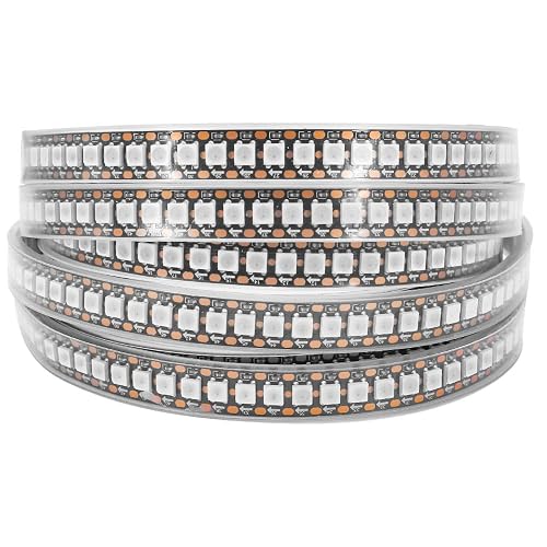LOAMLIN Individually Addressable RGB LED Strip9.8FT 144LEDs/M 5050 SMD with WS2812 IC Control Smart Flexible Dream Full Color Black PCB Light IP67