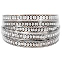 LOAMLIN Individually Addressable RGB LED Strip9.8FT 144LEDs/M 5050 SMD with WS2812 IC Control Smart Flexible Dream Full Color Black PCB Light IP67
