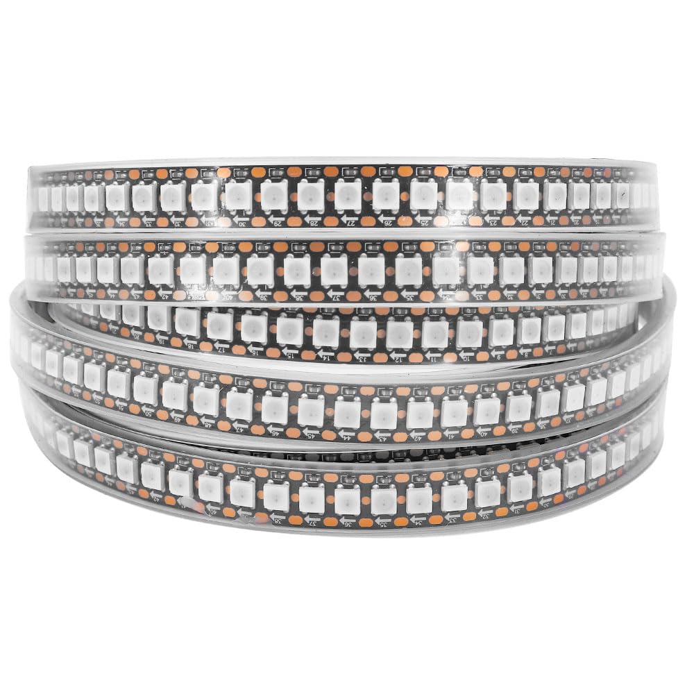LOAMLIN Individually Addressable RGB LED Strip9.8FT 144LEDs/M 5050 SMD with WS2812 IC Control Smart Flexible Dream Full Color Black PCB Light IP67