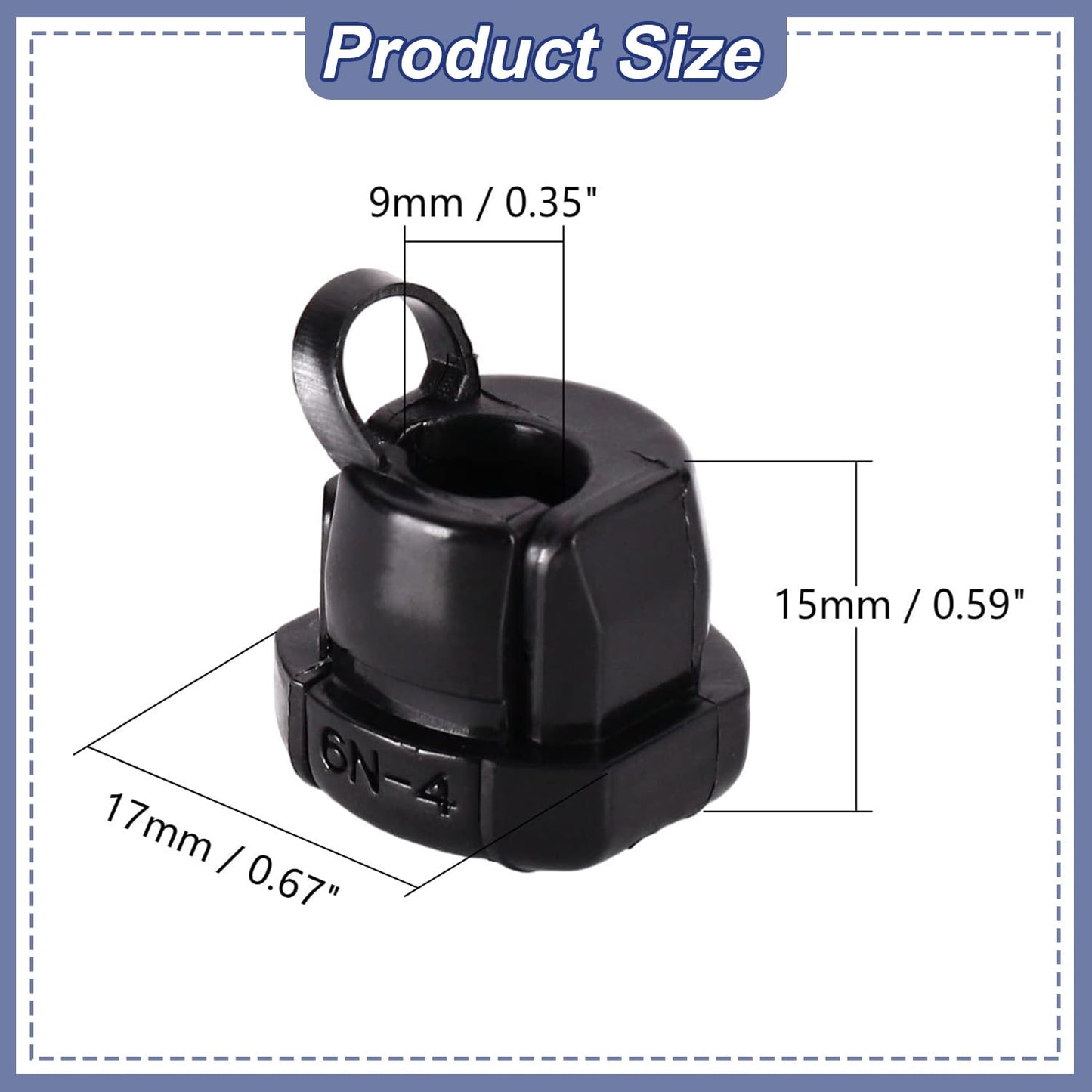 Fielect 60Pcs Round Cable Wire Strain Relief Bush Grommet 6N-4 Strain Relief Bushing Electric Cable Protection Cord Buckle