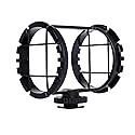 Movo SMM2 Microphone Shock Mount with Camera Cold Shoe for Shotgun Microphones 1" - 2" in Diameter (Fits The Zoom H1n)