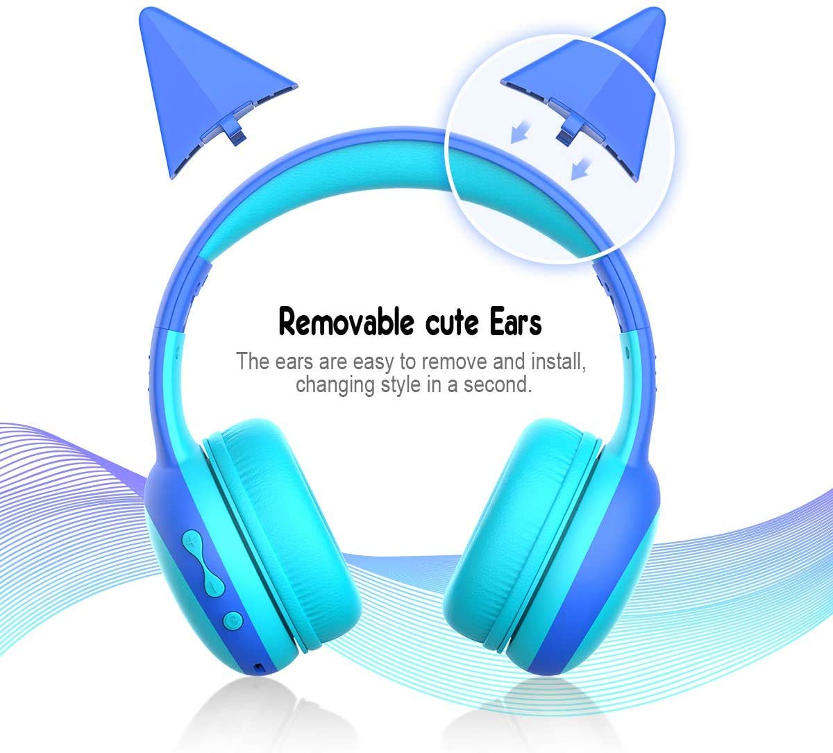gorsun Kids Bluetooth Headphones, Portable Wireless Headset for Kids, Bluetooth 5.3, Over-Ear Toddler Headphones with Microphone, 85dB Volume Limited
