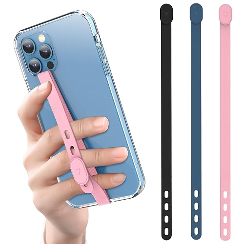 Casecond 3 PCS Phone Loop Strap iPhone Clip Finger Grip Holder Stretchable Flexible Elastic Silicone Hand Band Ultra Slim Adjustable Wireless Charging