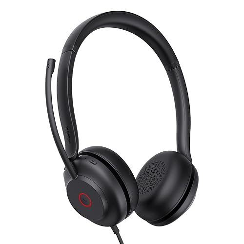 Yealink UH35 Wired Headset, USB Headset with Noise Cancelling Mic, Optimized for Skype and Zoom and Other Leading Conferencing Platforms, All-Day