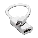 THE CIMPLE CO Mini DisplayPort to HDMI Adapter - Thunderbolt to HDMI Cable Converter - Works with DisplayPort (MiniDP) - White, 1 Pack