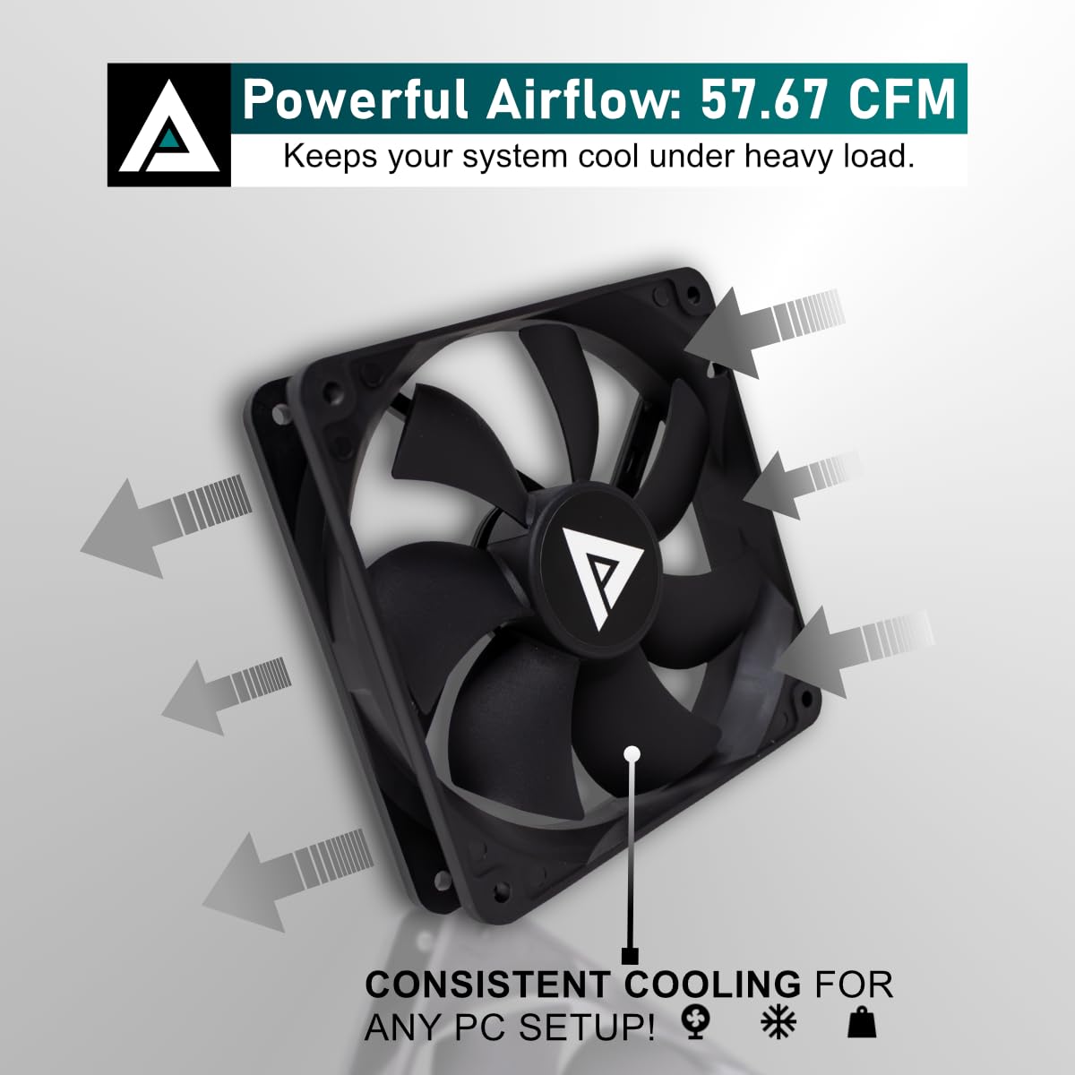 Apevia CF1012S-BK 120mm 4pin Molex & 3pin Motherboard Black Silent Case Fan (10-pk)