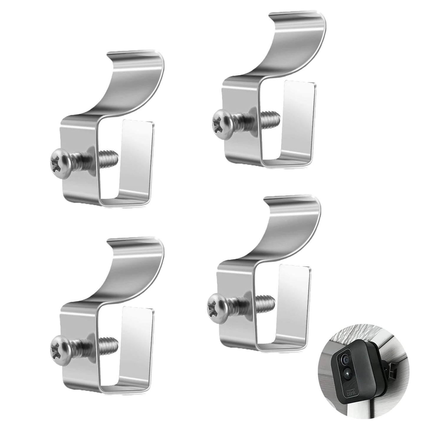 UtySty 4 Pack Vinyl Siding Hooks Hanger with Mount Screws Heavy Duty Siding Clips for Hanging on Patio Bar Signs Security Cameras Wireless Outdoor