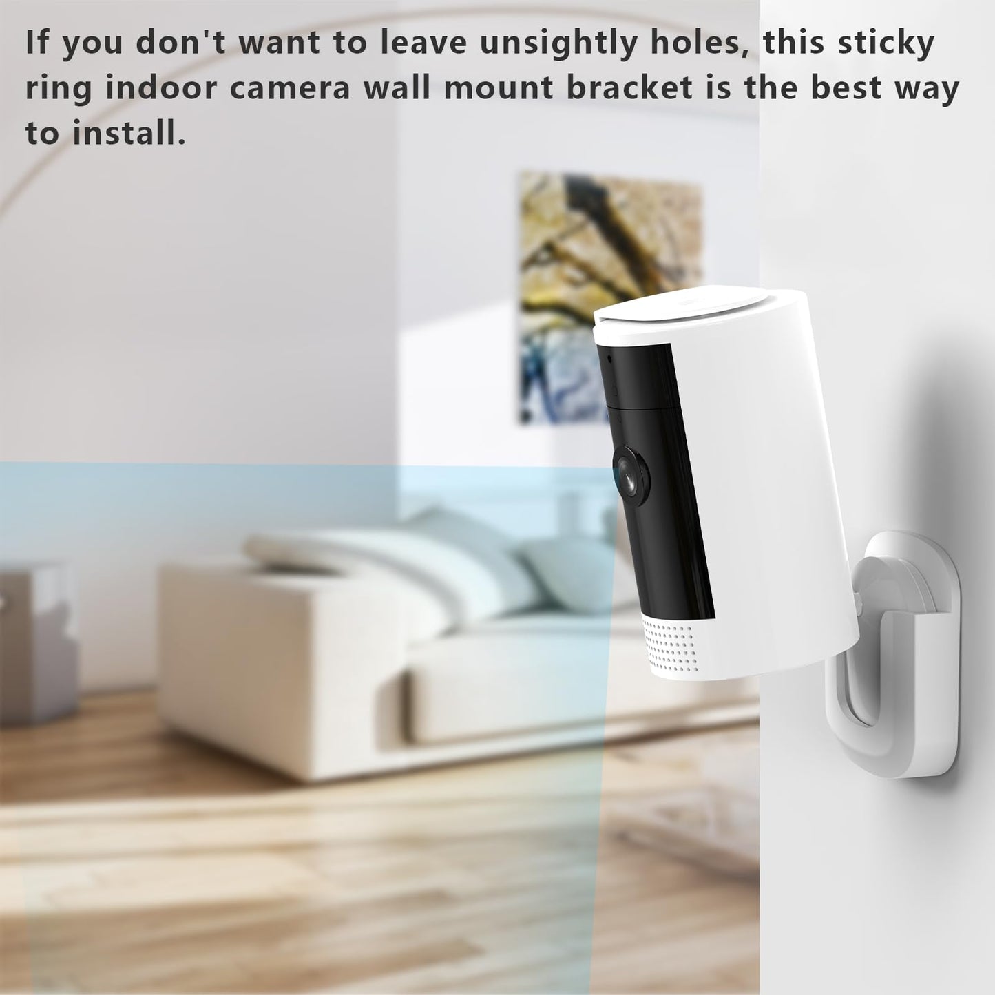3 Pack R-ing Camera Mount, Strong Adhesive Wall Bracket for R-ing Indoor Cam(1st Gen and 2nd Gen), Tool-Free Sturdy Mounting Kit (White, Camera Not