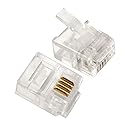 UbiGear Rj11 6p4c Modular Plugs 100 Pieces Pcs LOT Cat3 Telephone Connector End