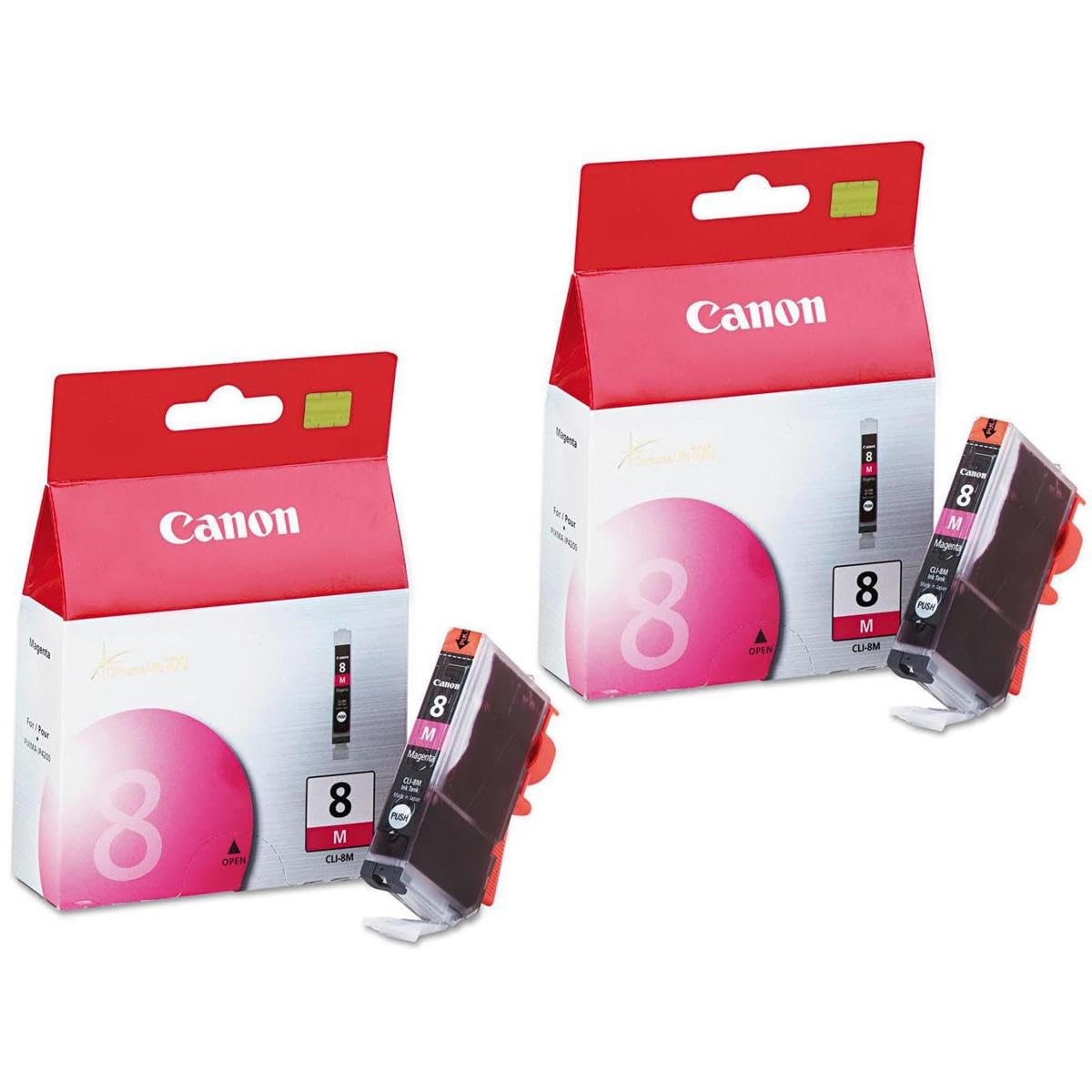 Canon CLI-8M Magenta Ink Cartridge for Select PIXMA IP, MP, MX and PRO Series Printers, 2-Pack